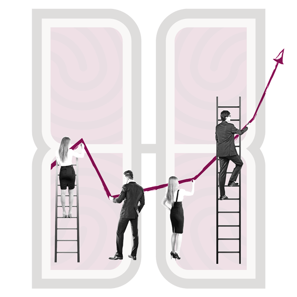 people adjusting graph line upward